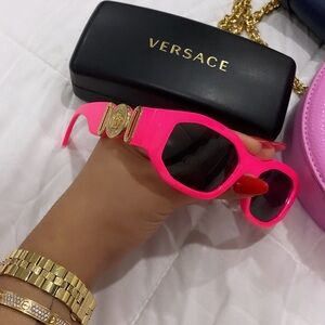 Versace Sunglasses Medusa Head Hot Pink with Case
